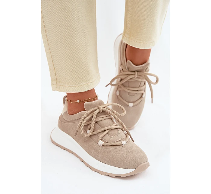 Kožené semišové dámské tenisky model 22069532 - EVENTO Kožené semišové dámské tenisky model 22069532 - EVENTO