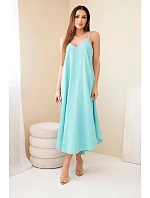 Šaty mušelínové na ramínka mintová