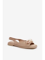 Dámské Sandály S Ozdobami model 21665108 Béžové - S.Barski