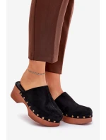 Klapky Dámské S Eko Semišové Černé model 21687916 - Boto Klapky Dámské S Eko Semišové Černé model 21687916 - Boto