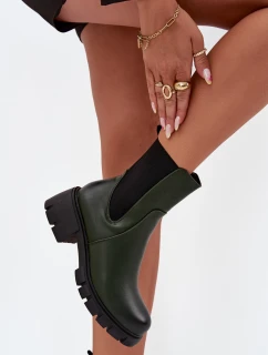 Dámské Boty Na Korku Eko Kůže Tmavě Zelené Kyra