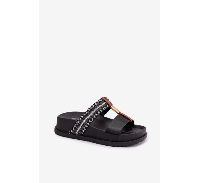 Dámské páskové platformové nazouváky Tahlia Černé