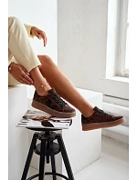 Dámské tenisky model 22069643 na platformě hnědé - VINCEZA