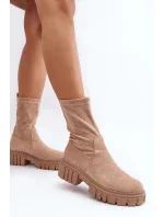Béžové nazouvací boty na plochém podpatku model 20036645 - Kesi Béžové nazouvací boty na plochém podpatku model 20036645 - Kesi
