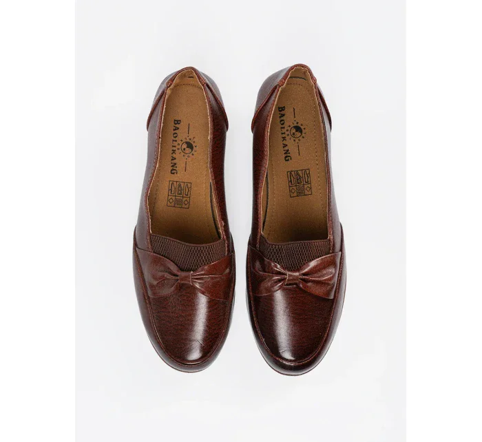 Módní  polobotky hnědé dámské na klínku