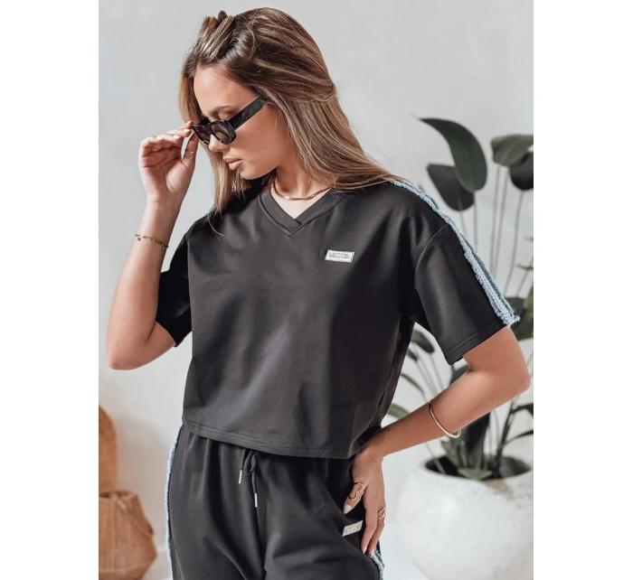 Dámská tepláková souprava oversize SPORT černá model 21988920 - Dstreet Dámská tepláková souprava oversize SPORT černá model 21988920 - Dstreet