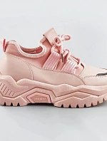 Růžové šněrovací sneakersy na platformě (RA5)