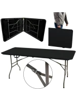 SKLÁDACÍ STŮL V Kufru 180x70x74CM MAX.100KG ČERNÝ