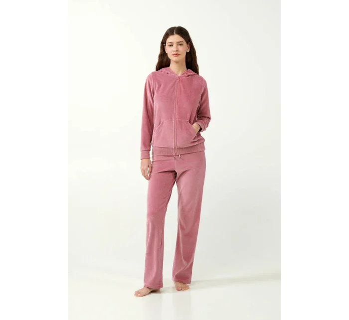 Vamp - Sametová tepláková souprava na zip s kapucí 21140 - Vamp