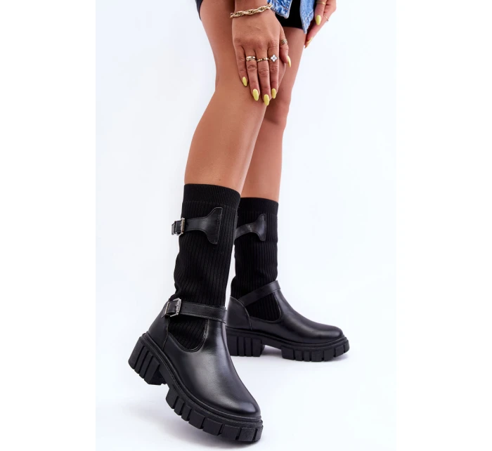 Dámské kotníkové boty s punčochou černé Abroze Dámské kotníkové boty s punčochou černé Abroze