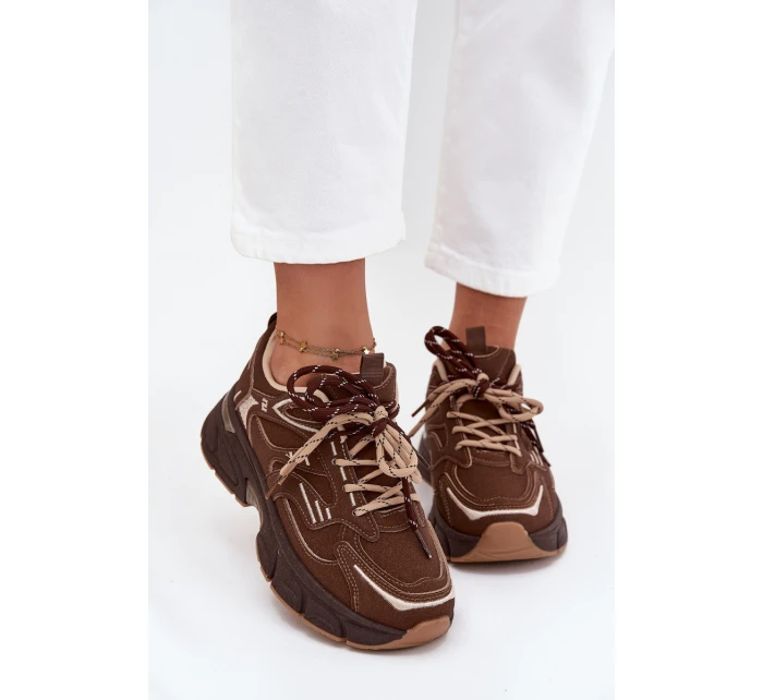 Dámské sportovní tenisky s šněrováním čokoládové model 21710174 - Boto Dámské sportovní tenisky s šněrováním čokoládové model 21710174 - Boto