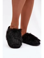 Kožešinové dámské pantofle černé model 21908331 - Boto Kožešinové dámské pantofle černé model 21908331 - Boto