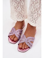 Dámské ploché fialové pantofle Fariella