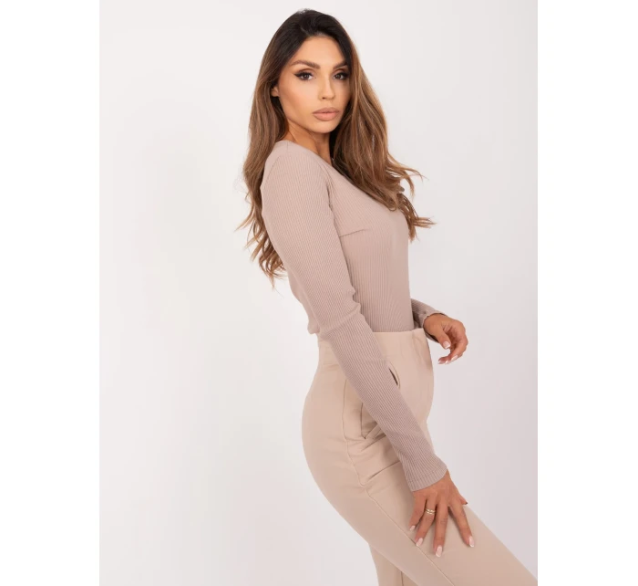 Bluzka RV BZ model 20136629 ciemny bezowy - FPrice Bluzka RV BZ model 20136629 ciemny bezowy - FPrice