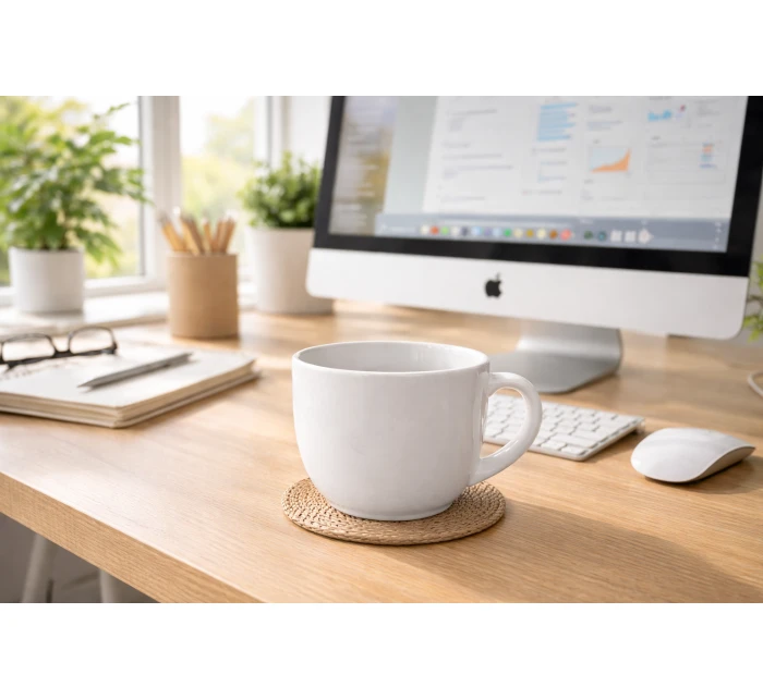 Personalizovaný MEGA XXL keramický hrnek 1000 ml s květinovým ohraničením 