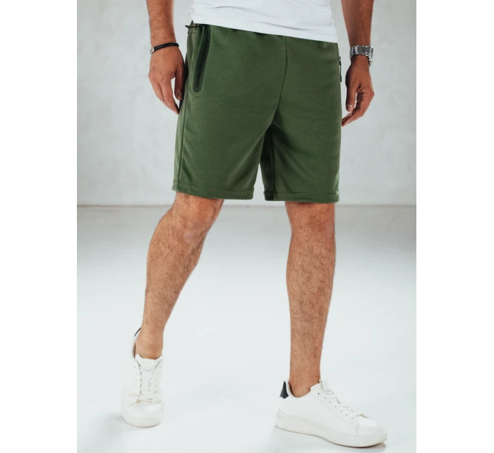 FashionStreet pánské olivové teplákové šortky SX2473
