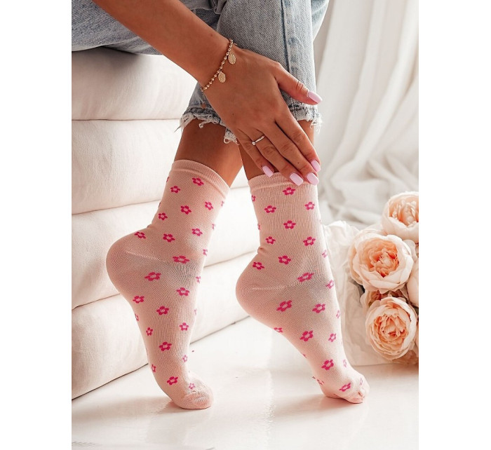 Dámské ponožky Milena 0200 Květiny 37-41