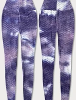 Fialové legíny s motivem TIE DYE (YW88025)