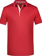 Daiber JN 728 Pánské piqué polo s kontrastní légou 02.0728 red/white