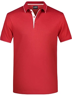 Daiber JN 728 Pánské piqué polo s kontrastní légou 02.0728 red/white