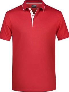 Daiber JN 728 Pánské piqué polo s kontrastní légou 02.0728 red/white