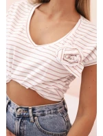 Top dámský bavlněný na ramínkách s výstřihem do V bílá Top dámský bavlněný na ramínkách s výstřihem do V bílá