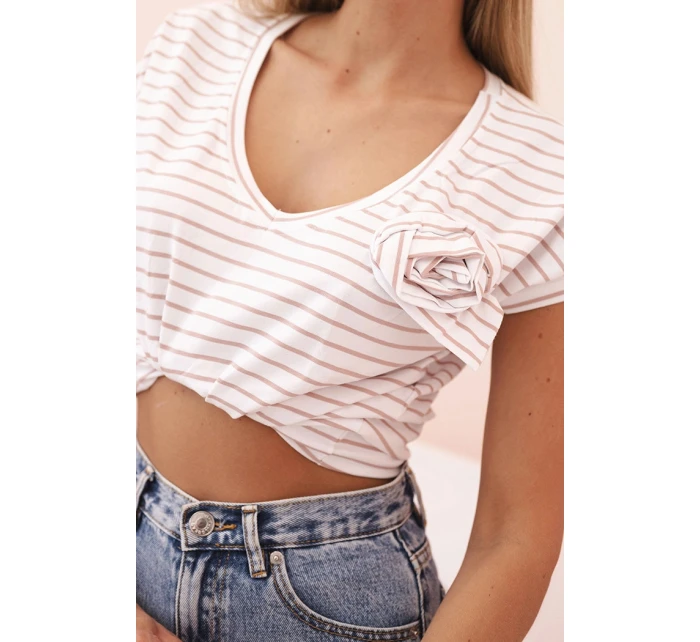 Top dámský bavlněný na ramínkách s výstřihem do V bílá Top dámský bavlněný na ramínkách s výstřihem do V bílá