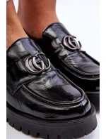 Dámské kožené polobotky s ozdobou Černá Rosefalls