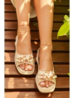 Dámské Sandály S Ozdobami model 21665108 Béžové - S.Barski