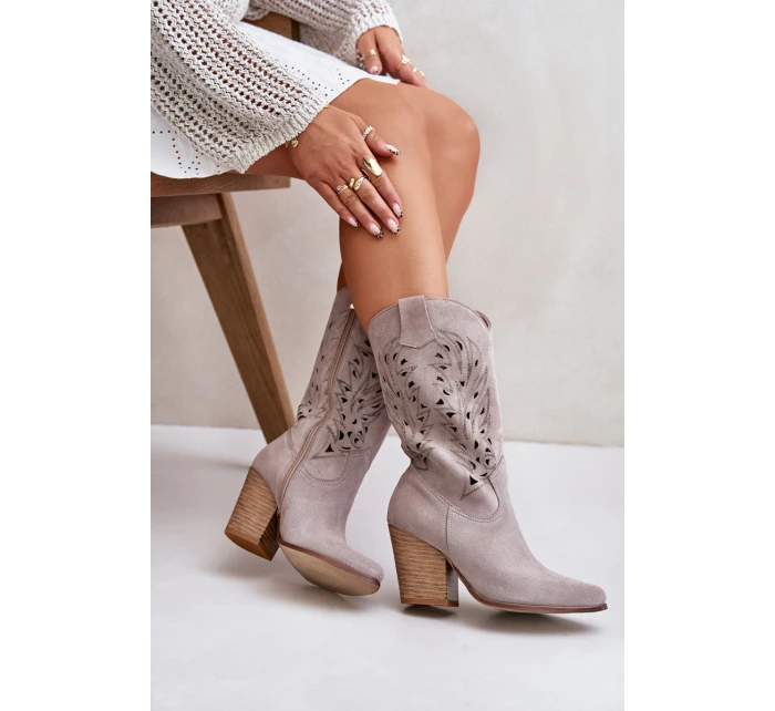 Kozačky Do  Na Podpatku Semišové Lewski model 21672676 - Boto