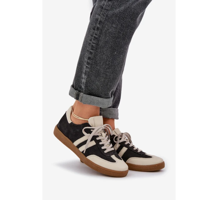 model 21684270 Kožené Nízké Tenisky Dámské Černé - Zazoo model 21684270 Kožené Nízké Tenisky Dámské Černé - Zazoo