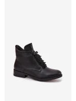 Zateplené dámské kotníkové boty na ploché  Černé model 21713611 - S.Barski