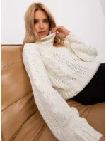 Sweter AT SW model 18900708 ecru - FPrice Sweter AT SW model 18900708 ecru - FPrice
