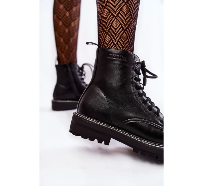 Dámské kozačky na platformě Big Star KK274538 Černé