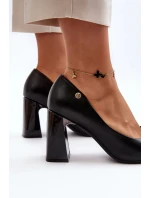 Lodičky na vysokém podpatku s mašlí, černá Ariemessa Lodičky na vysokém podpatku s mašlí, černá Ariemessa