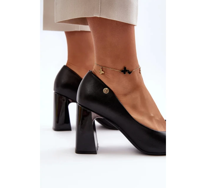 Lodičky na vysokém podpatku s mašlí, černá Ariemessa Lodičky na vysokém podpatku s mašlí, černá Ariemessa