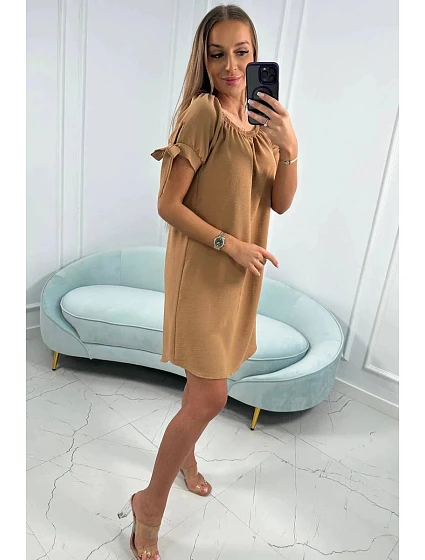 Šaty s rukávy hnědé - Kesi model 22281449 Šaty s rukávy hnědé - Kesi model 22281449