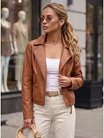 Dámská hnědá kožená bunda ve stylu Ramones od FashionStreet TY5715 Dámská hnědá kožená bunda ve stylu Ramones od FashionStreet TY5715