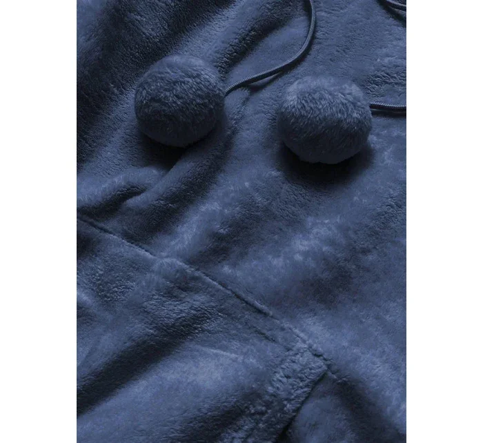 Tmavě modrá dámská plyšová mikina model 15512698 - J.STYLE Tmavě modrá dámská plyšová mikina model 15512698 - J.STYLE
