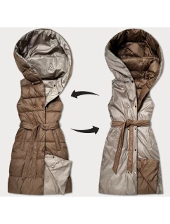 Hnědo-béžová oboustranná péřová vesta Minority (P3-6016-305+62)