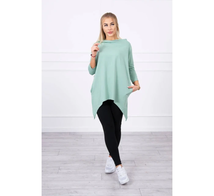 Mikina s potiskem kola tmavě mátová