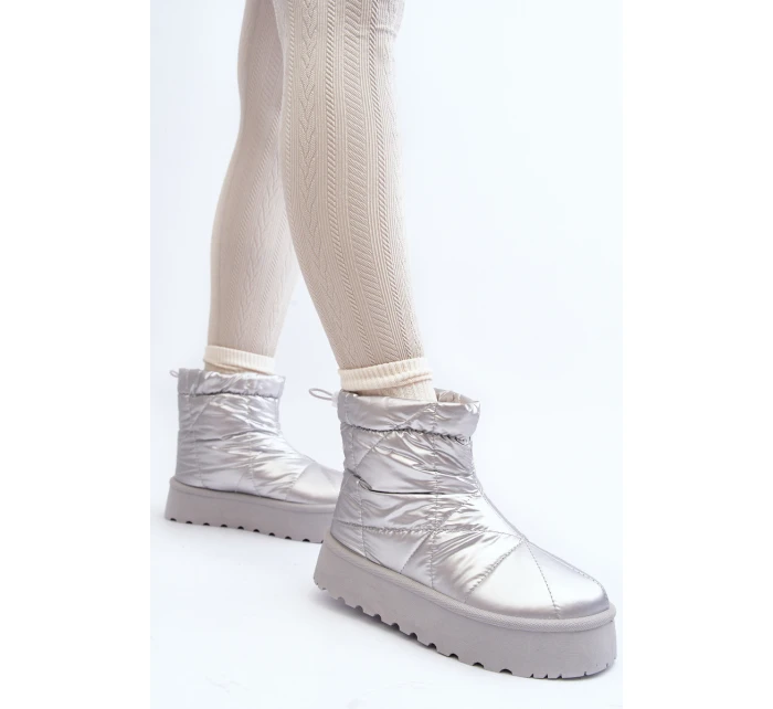 Dámské sněhule na masivní platformě stříbrné Fionia Dámské sněhule na masivní platformě stříbrné Fionia