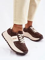 Dámské tenisky na platformě z přírodní semiše čokoládové Rosinae