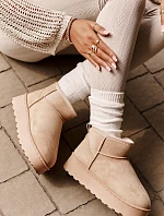 Dámské sněhové boty na platformě 20216-F Světle béžová - Xamella