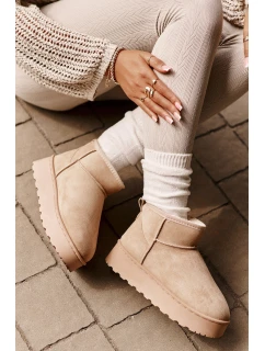 Dámské sněhové boty na platformě 20216-F Světle béžová - Xamella