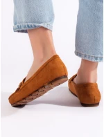 Módní hnědé mokasíny dámské bez podpatku Módní hnědé mokasíny dámské bez podpatku