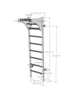 DŘEVĚNÝ KOVOVÝ GYMNASTICKÝ ŽEBŘÍK PRO 4 MADLA S DŘEVĚNOU TYČÍ BENCHK 211W