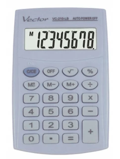 Kapesní kalkulačka Vector Kector KAV VC-210 LB, 8místná, 64x98,5mm, světle modrá
