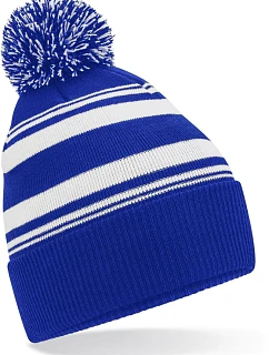 Beechfield B 473R Pletená čepice s pruhy "Fan" 53.473R bright royal/white