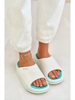 Dámské pantofle na platformě Big Star – bílá/mátová
